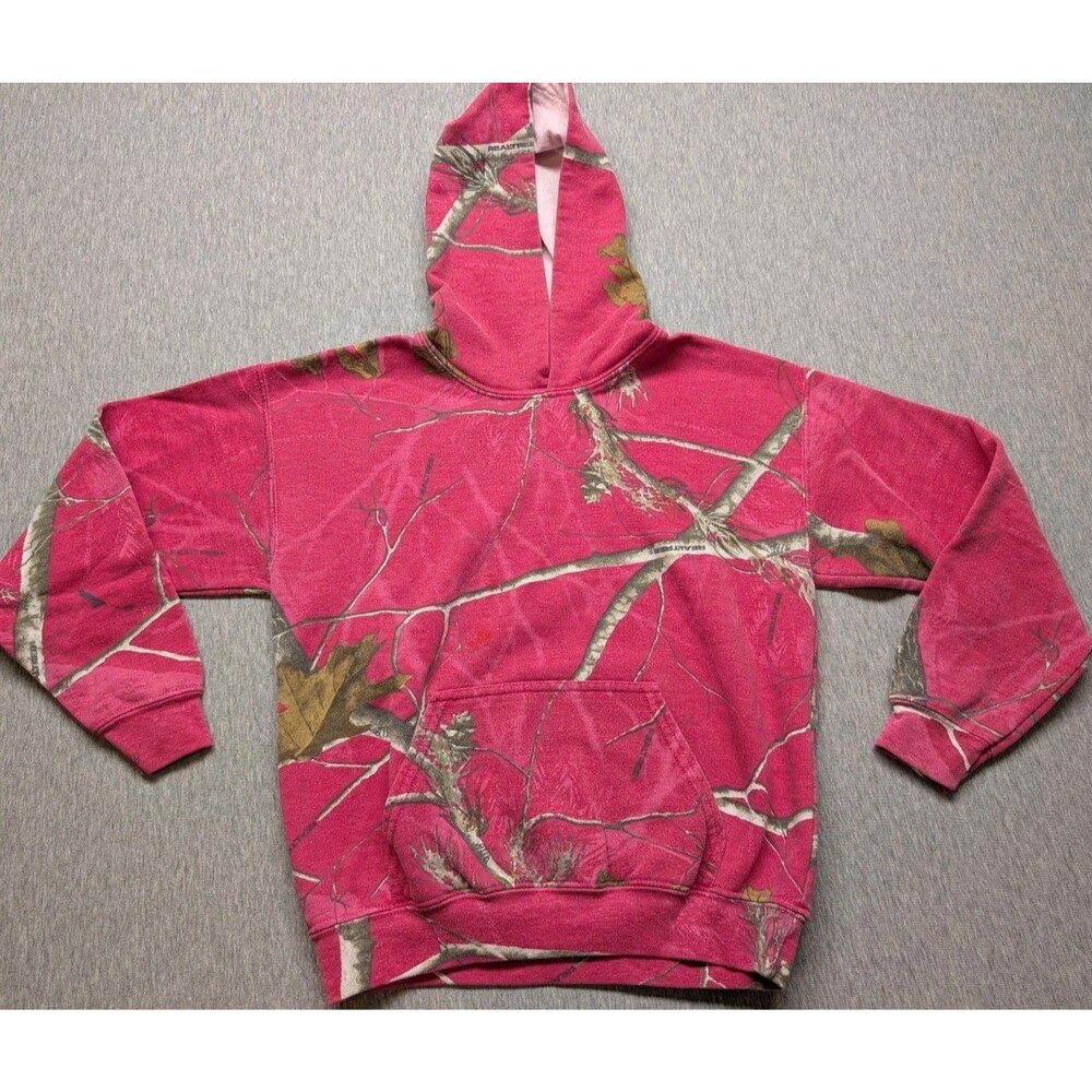 Girls Realtree Pink Camo Hoodie Sweatshirt Size Med 10-12 Youth Camouflage